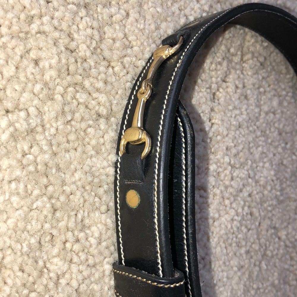 BLACK LEATHER HORSE BIT BELT